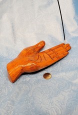 Wood Incense Holder - Carved Hand 9.5"