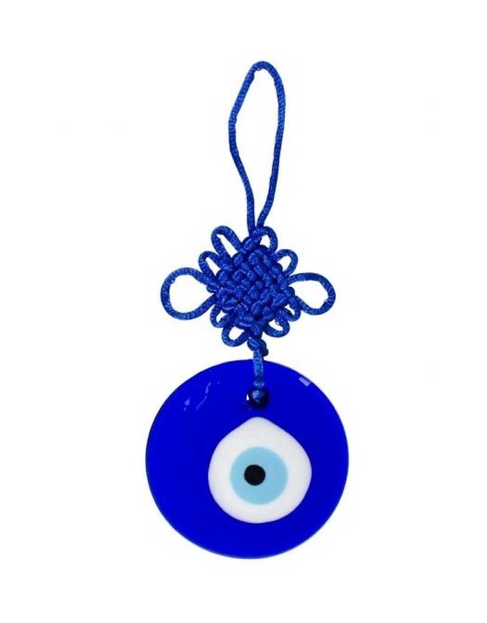 Glass Evil Eye Talisman on Eternity Knot - 2.5" Dia