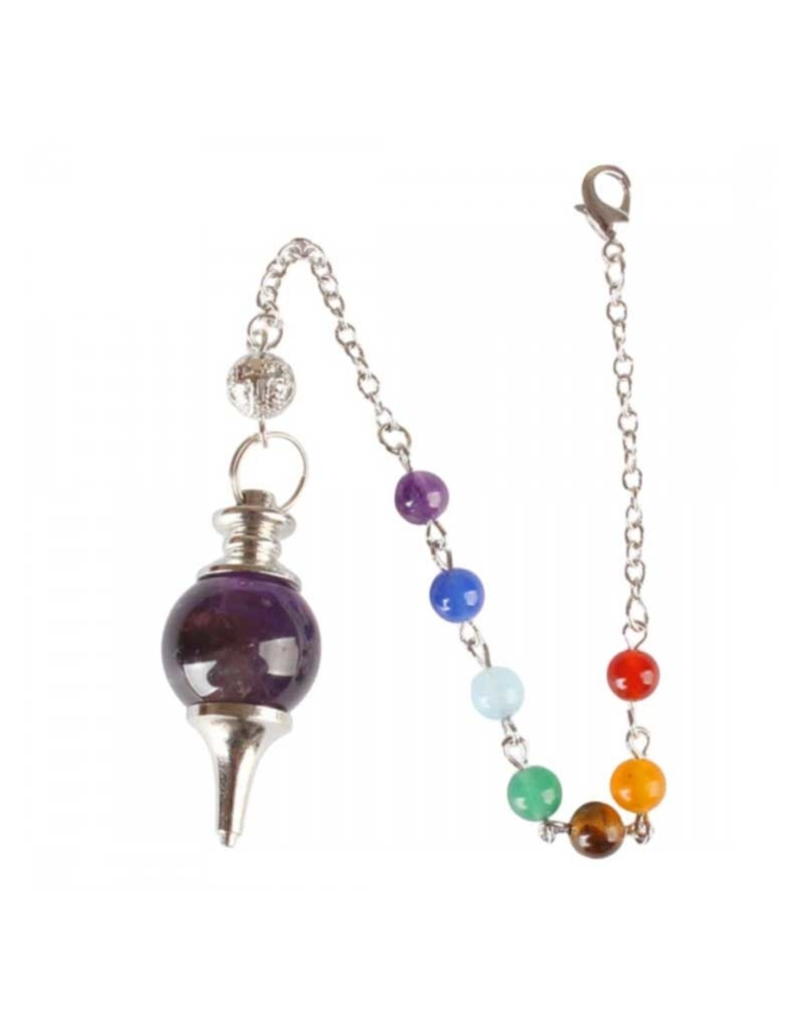 Amethyst Sephoroton w/Chakras - Pendulum