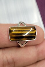 Golden Tiger's Eye Ring A - Size 8 Sterling Silver