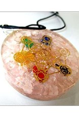 Rose Quartz  Metatron's Cube - Orgonite Necklace Pendant