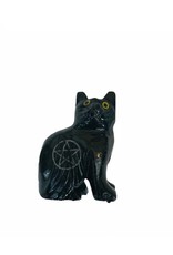 Black Onyx Cat w/ Pentacle - 1.5"