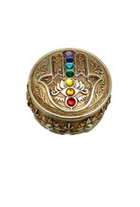 Hamsa Box with Chakras 3 1/2"