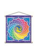 Mandala Arts Rainbow Spiral Meditation Banner 15" x 15"
