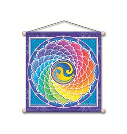 Mandala Arts Rainbow Spiral Meditation Banner 15" x 15"