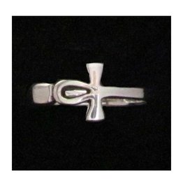 Ankh Wrap Around Ring - Size 4 Sterling Silver