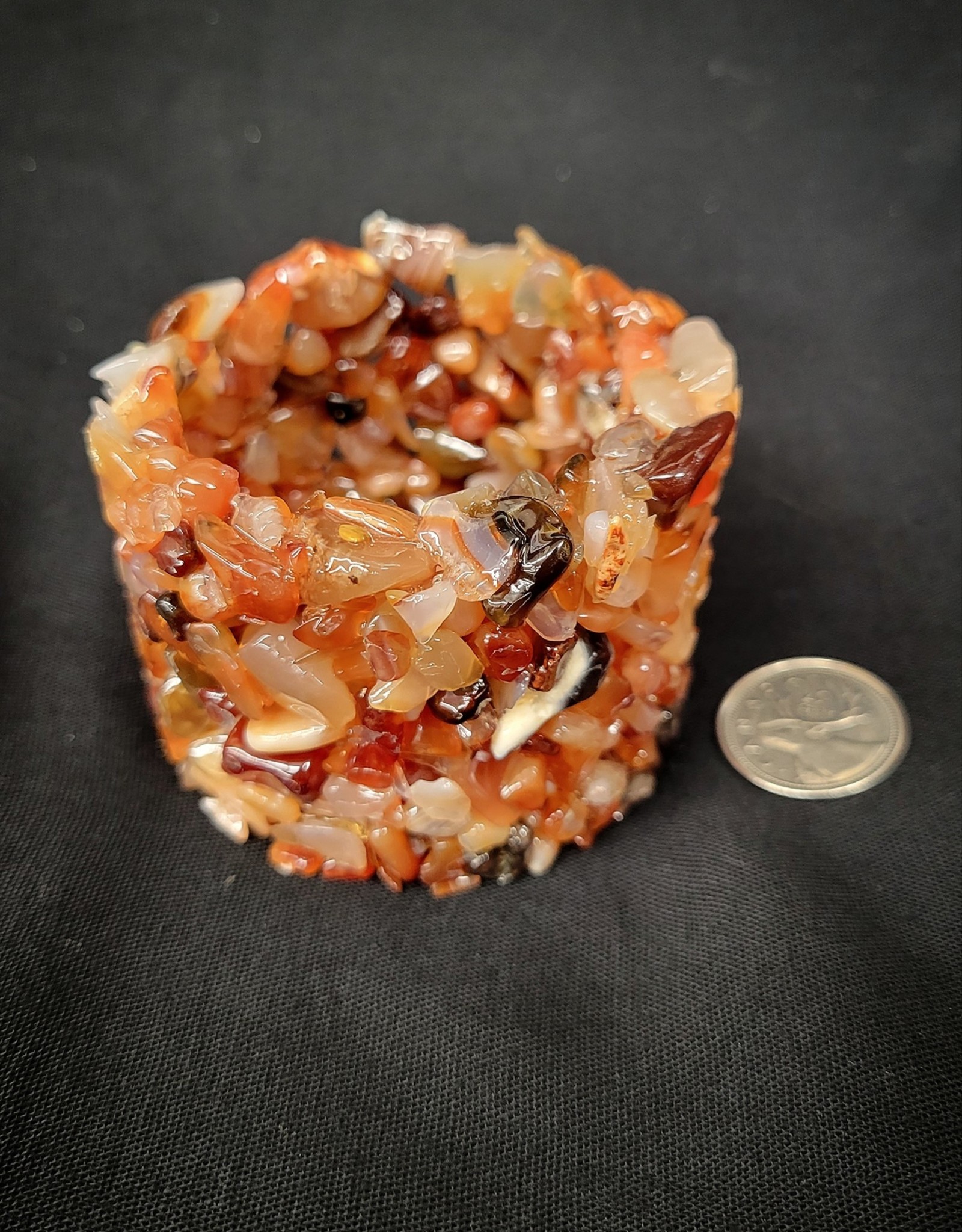 Carnelian Chips Candle Holder