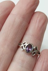 Celtic Knot with Amethyst Ring - Size 6 Sterling Silver