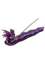 Purple Dragon on Geode 12" Incense Burner