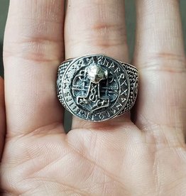 Sterling Silver Viking Runes Ring Size 12