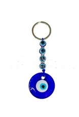 Evil Eye Bead String Keychain -4.5"