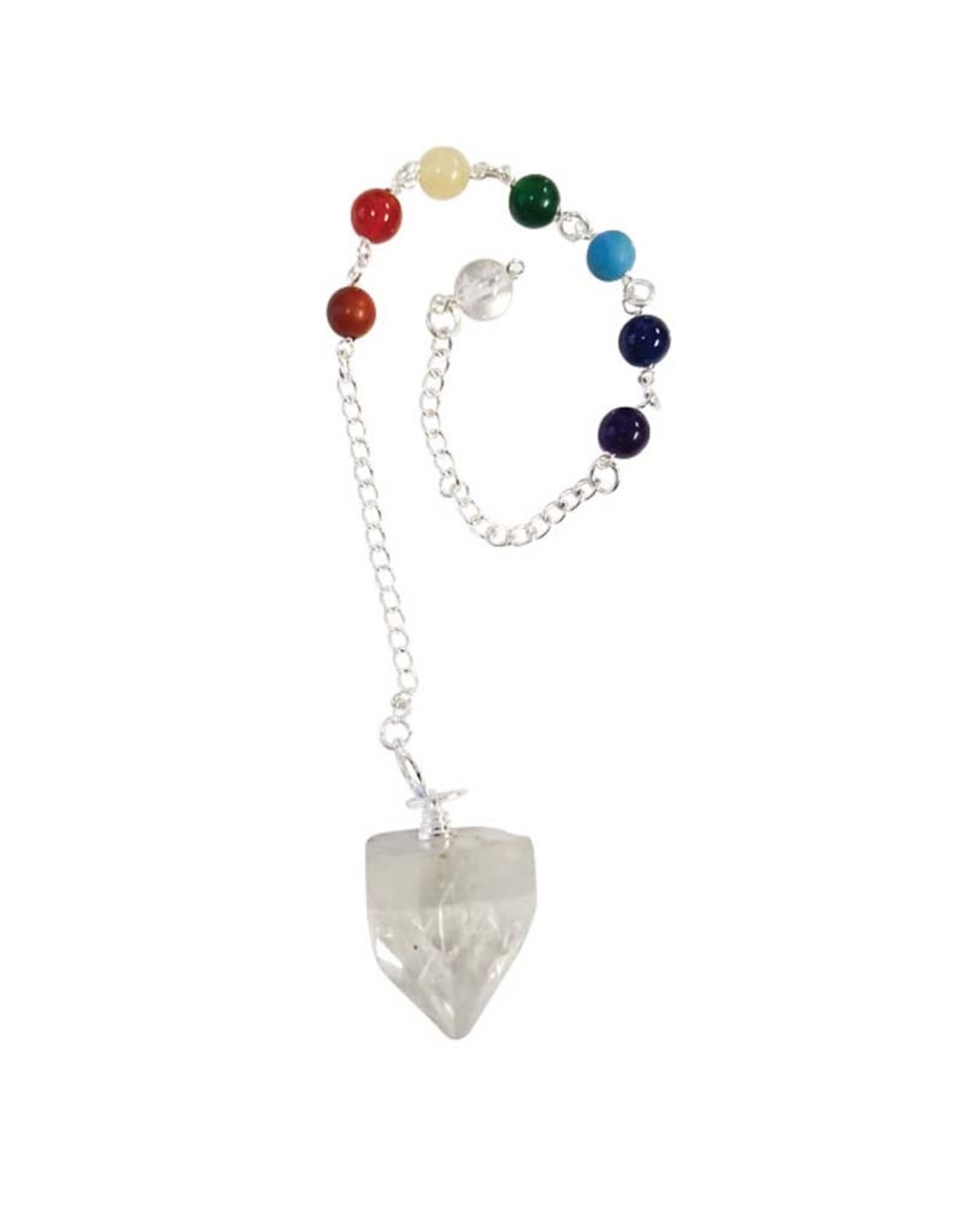 Apophyllite Point Pendulum w/ Chakra Beads