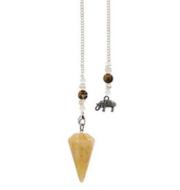 Harmonia Golden Healer Hexagonal Pendulum w/ Elephant