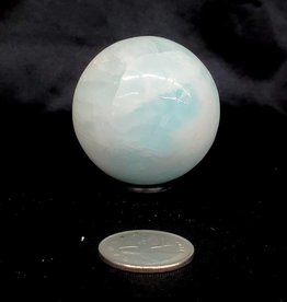 Caribbean Blue Calcite Sphere 2.5"