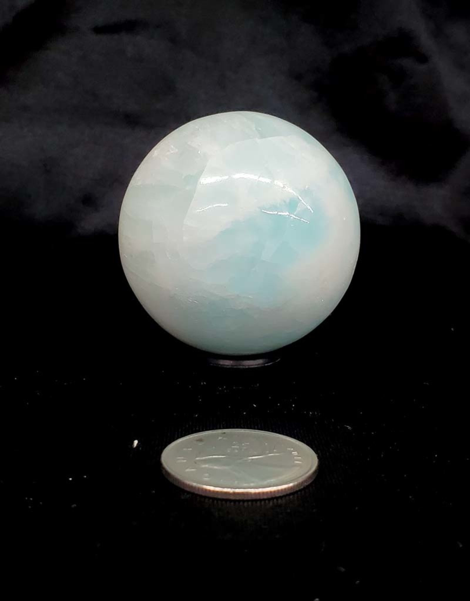 Seafoam Caribbean Blue Calcite Sphere 2.5"