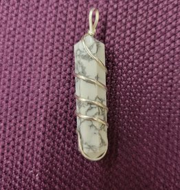 Howlite Spiral Wrapped Pendant Point