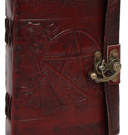 Pentagram with Broom 5 x 7 Leather Journal