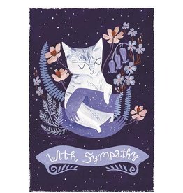 Amber Lotus Cat Sympathy - Greeting Card