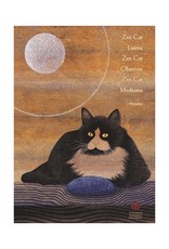 Amber Lotus Zen Cat Listens - Greeting Card