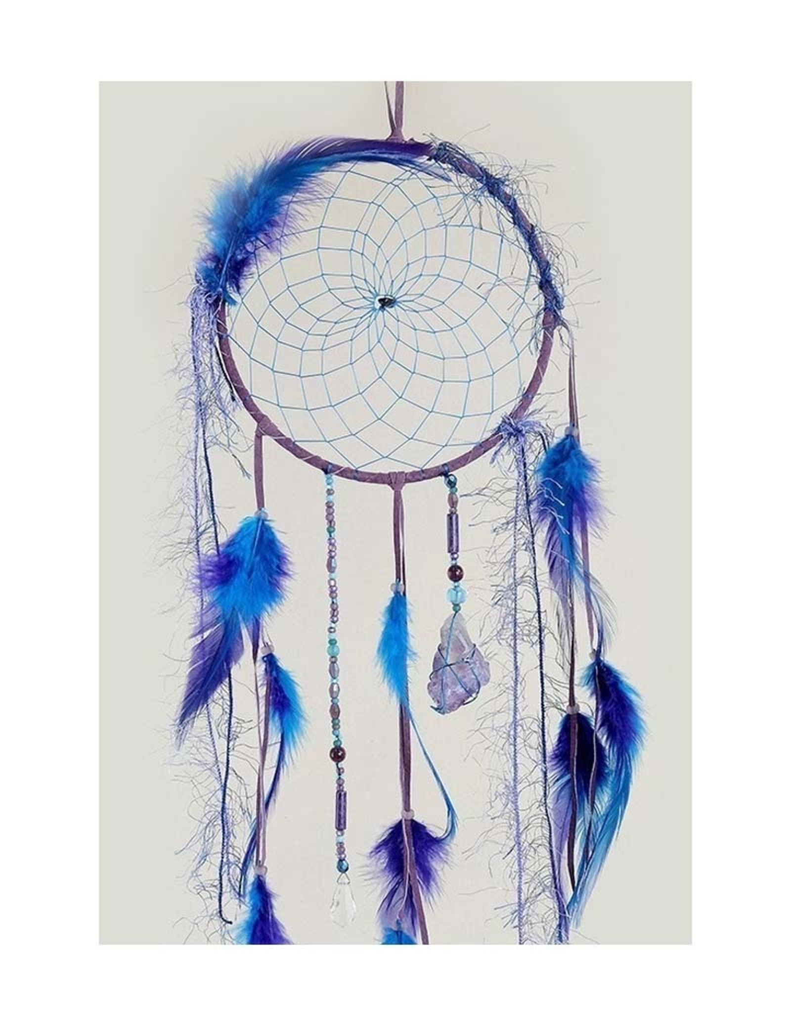 Monague Native Crafts Lavender Magical 6" Dream Catcher w/ Amethyst & Quartz