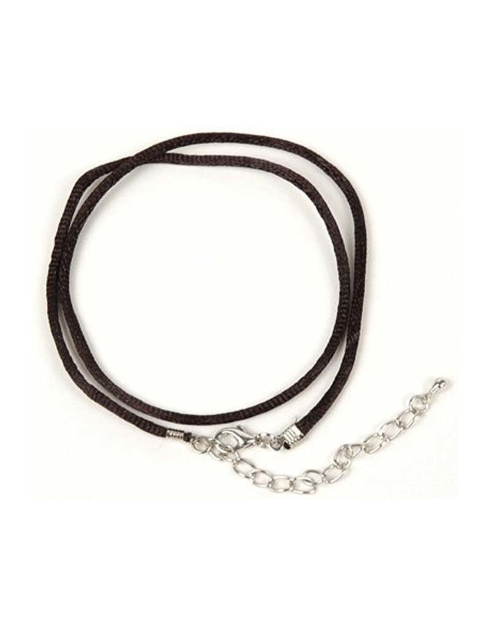 Black Silk Cord Necklace - 19"