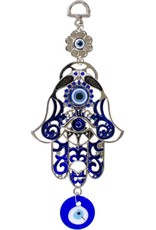 Painted Fatima Hand Evil Eye Talisman 8"