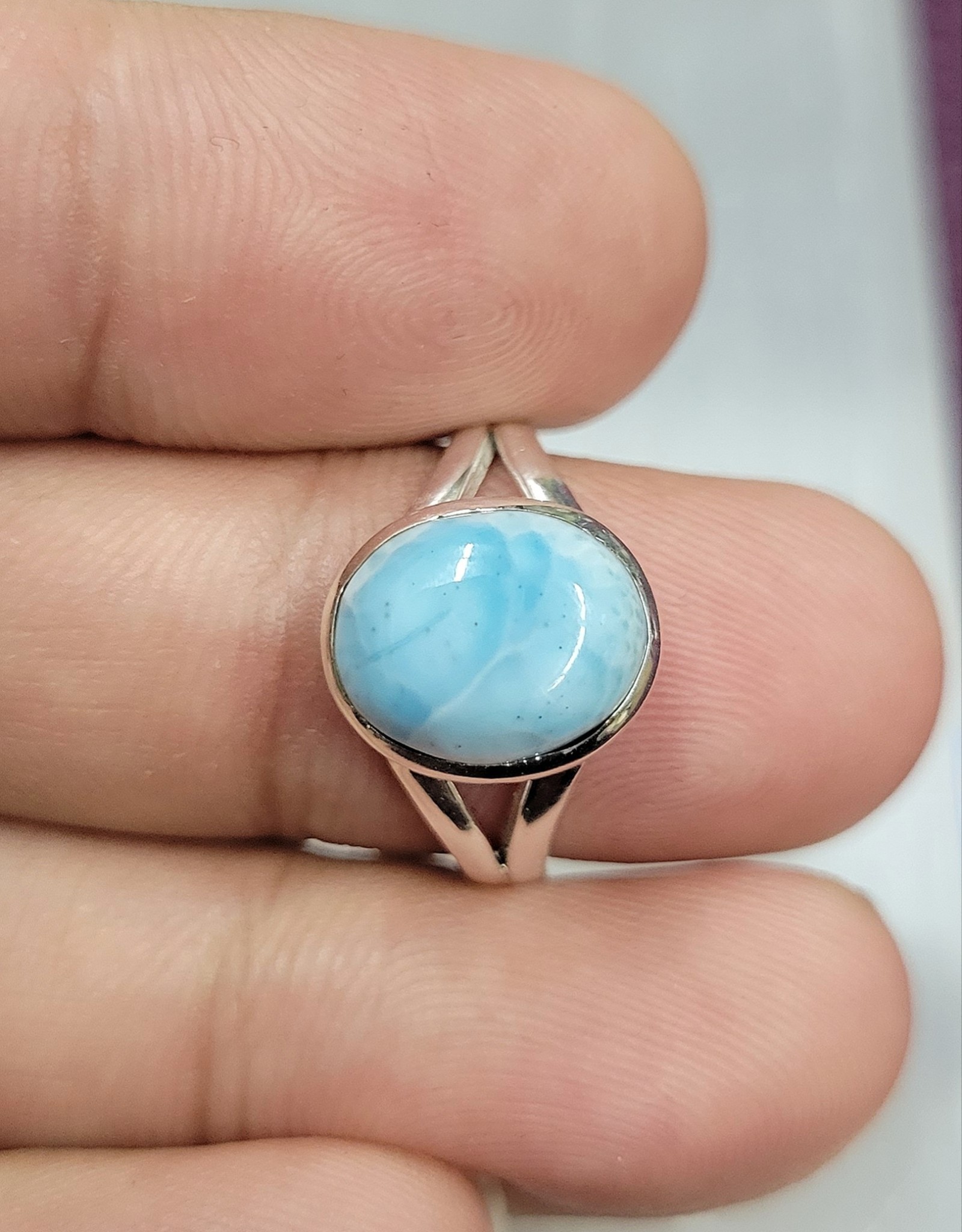 Larimar Ring A - Size 7 Sterling Silver