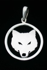Wolf Face Pendant - Sterling Silver