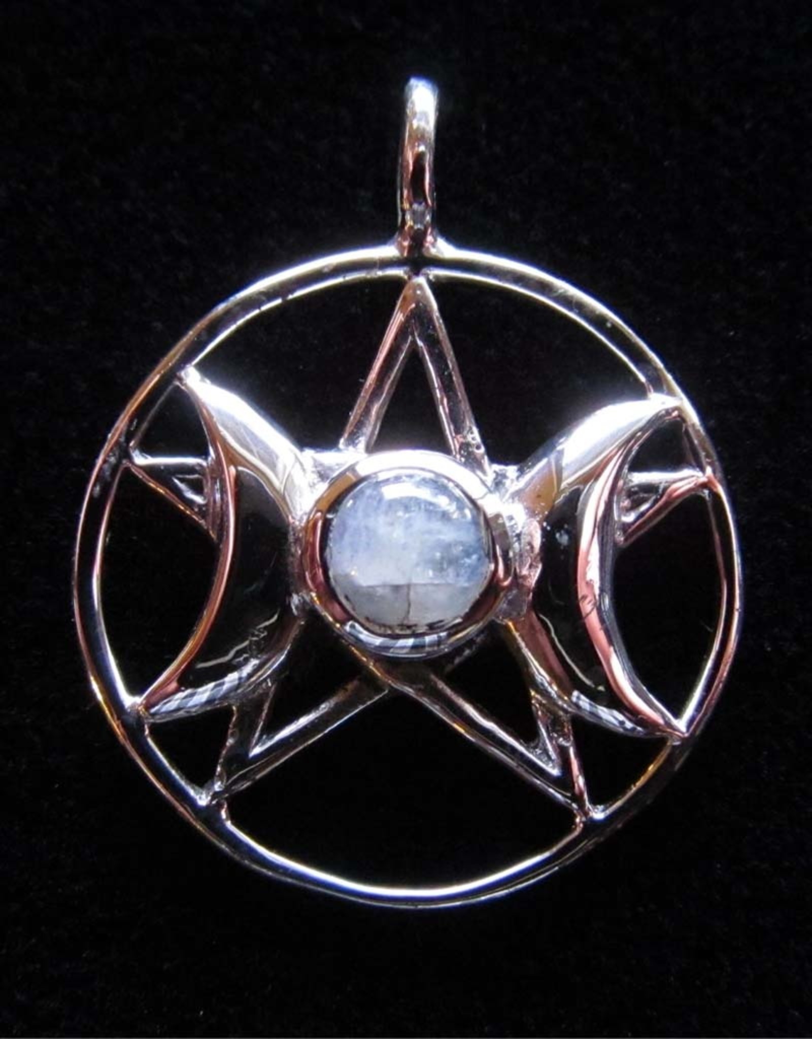 Triple Goddess w/ Moonstone Pendant - Sterling Silver