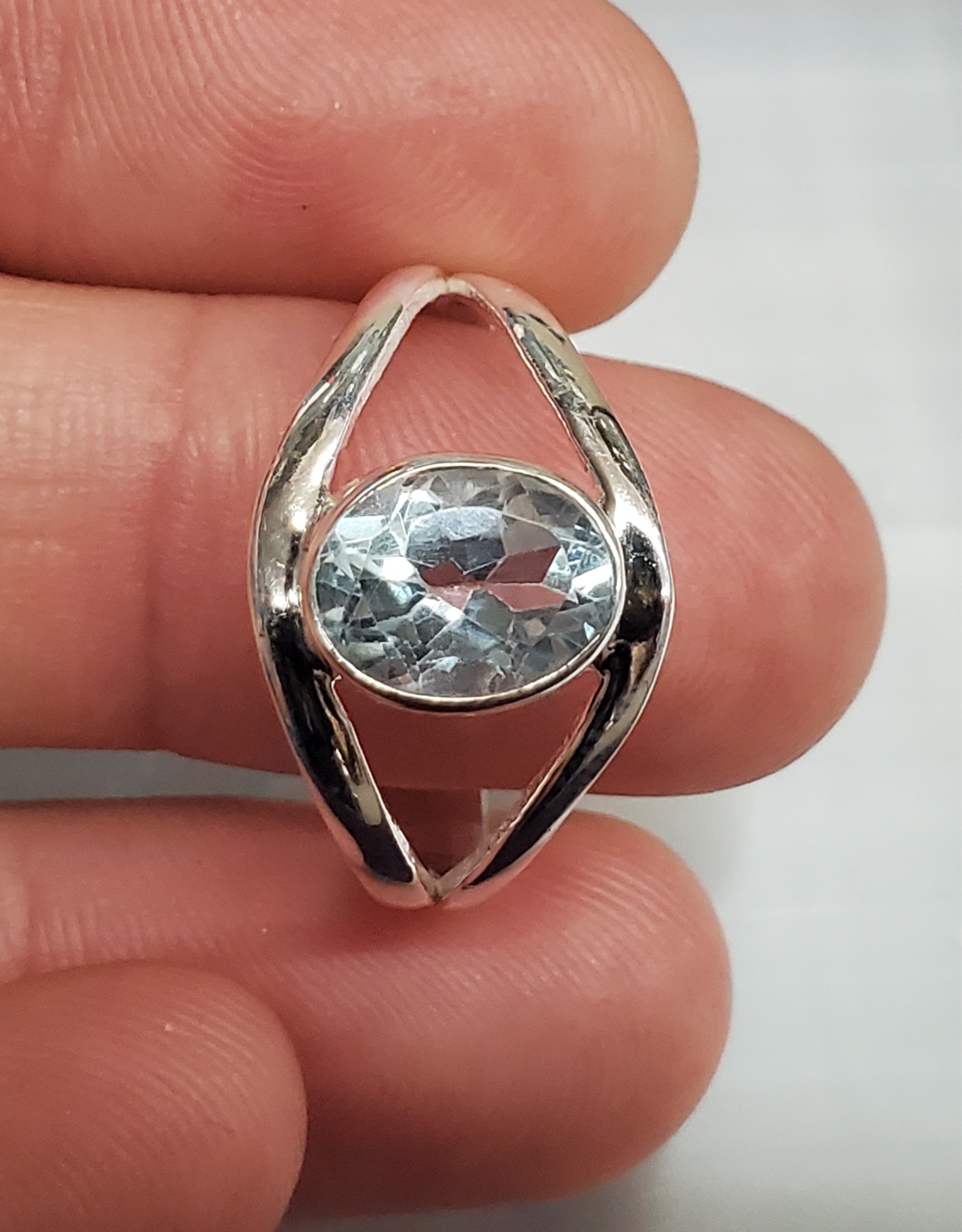 Blue Topaz Ring A - Size 9 Sterling Silver