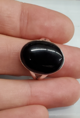 Onyx Ring C - Size 7 Sterling Silver