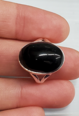 Onyx Ring C - Size 8 Sterling Silver