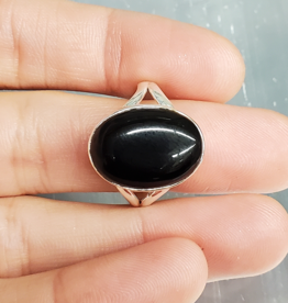 Onyx Ring B - Size 10 Sterling Silver