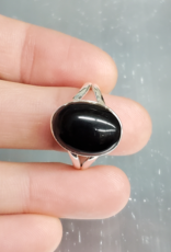 Onyx Ring A- Size 10 Sterling Silver