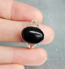 Onyx Ring A- Size 10 Sterling Silver