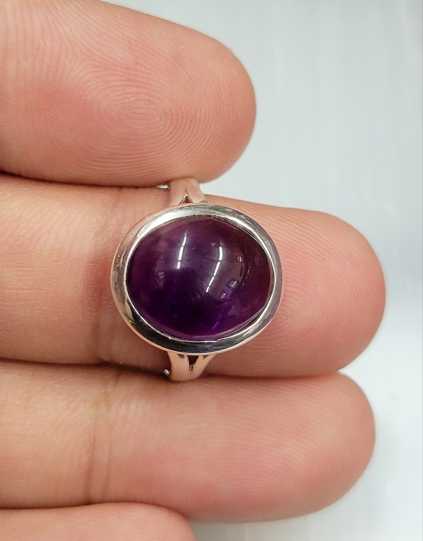Amethyst Ring - Size 9 Sterling Silver