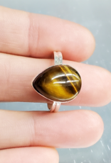 Golden Tiger's Eye Ring B  - Size 10 Sterling Silver