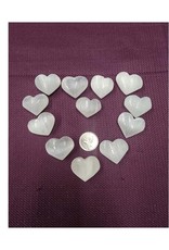 Selenite Puffed Heart .75"-1.5"