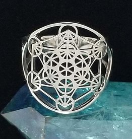 Metatron's Cube Ring - Size 8 Sterling Silver