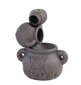 Ceramic Incense Holder Triple Cauldron Backflow 3.25"x5.25"