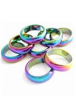 Rainbow Hematite Rings $6