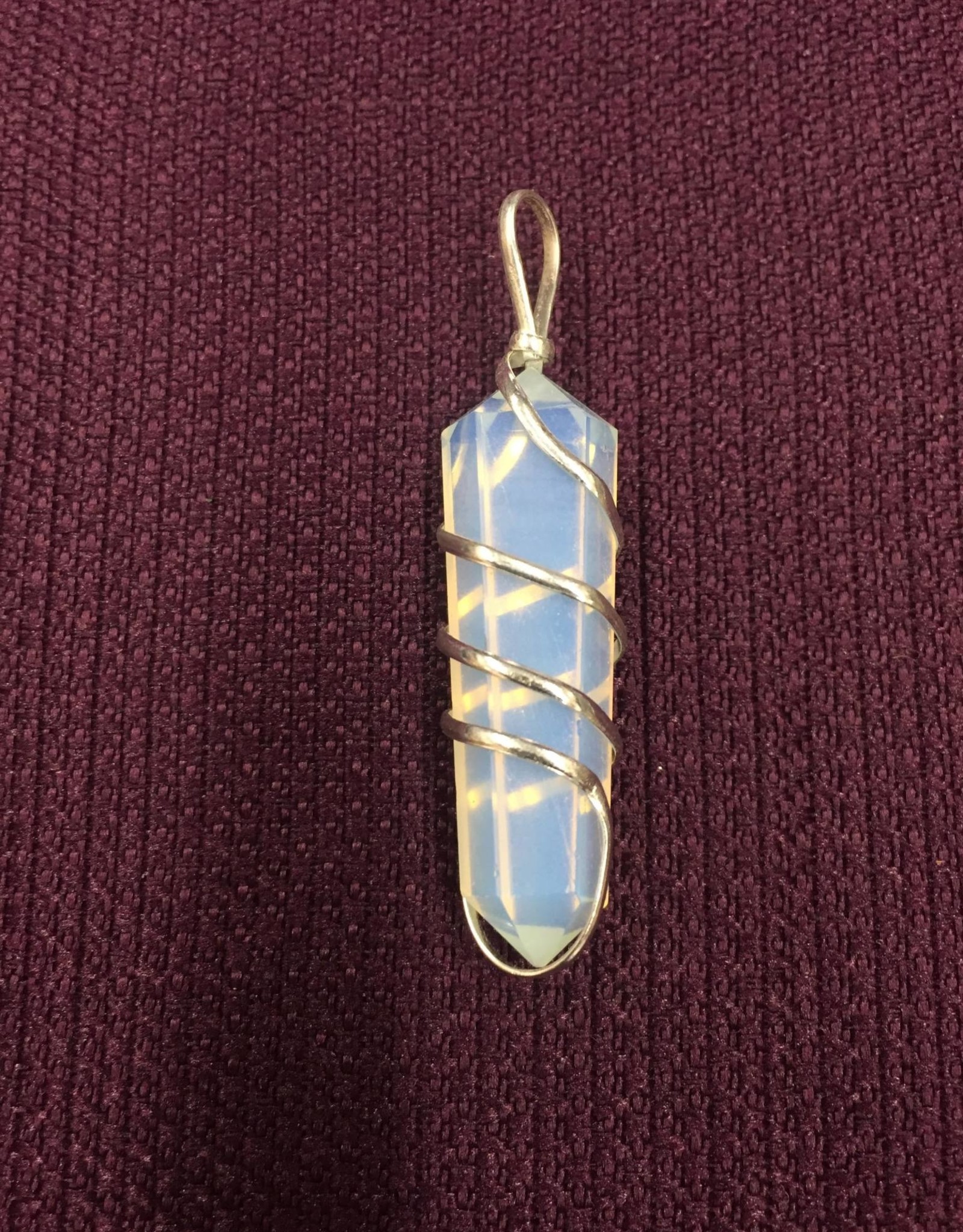 Opalite Spiral Wrapped Pendant