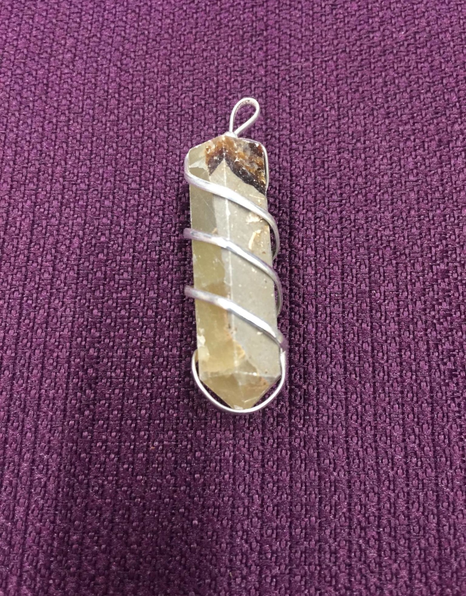 Septarian Spiral Wrapped Pendant
