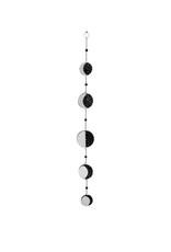 Wood Hanging Mobile w Mirrors Moon Phases Black 27"