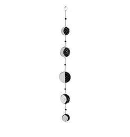 Wood Hanging Mobile w Mirrors Moon Phases Black 27"