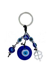 Evil Eye With Clover  Keychain - 3"