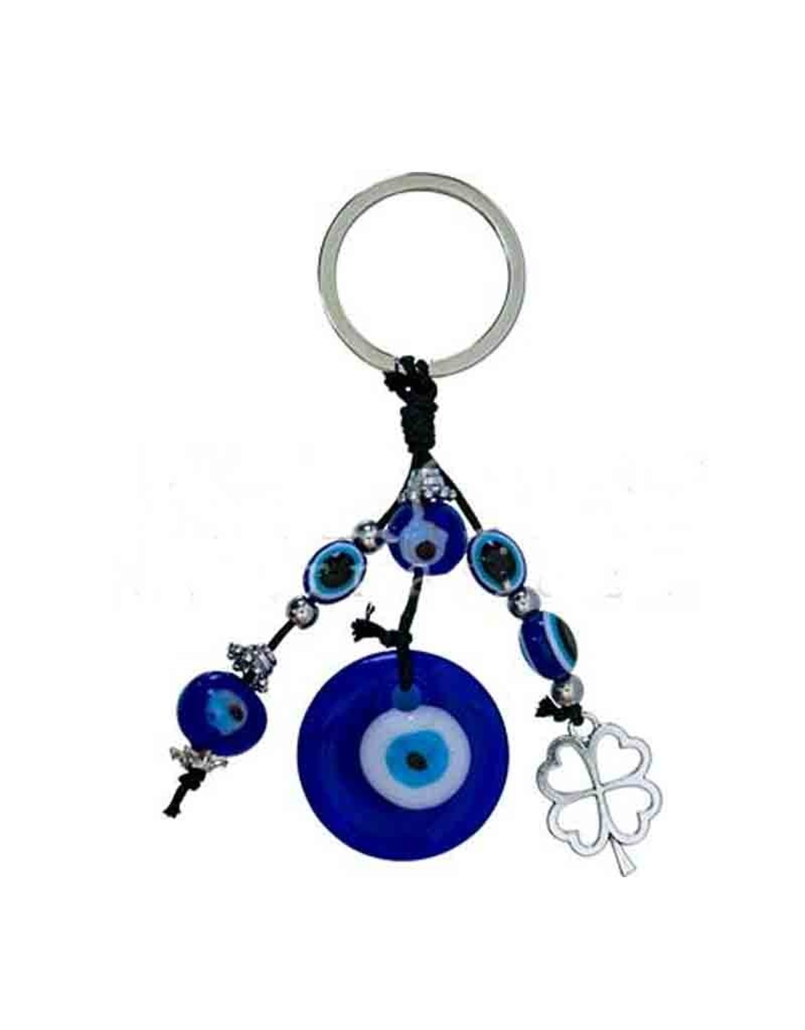 Evil Eye With Clover  Keychain - 3"
