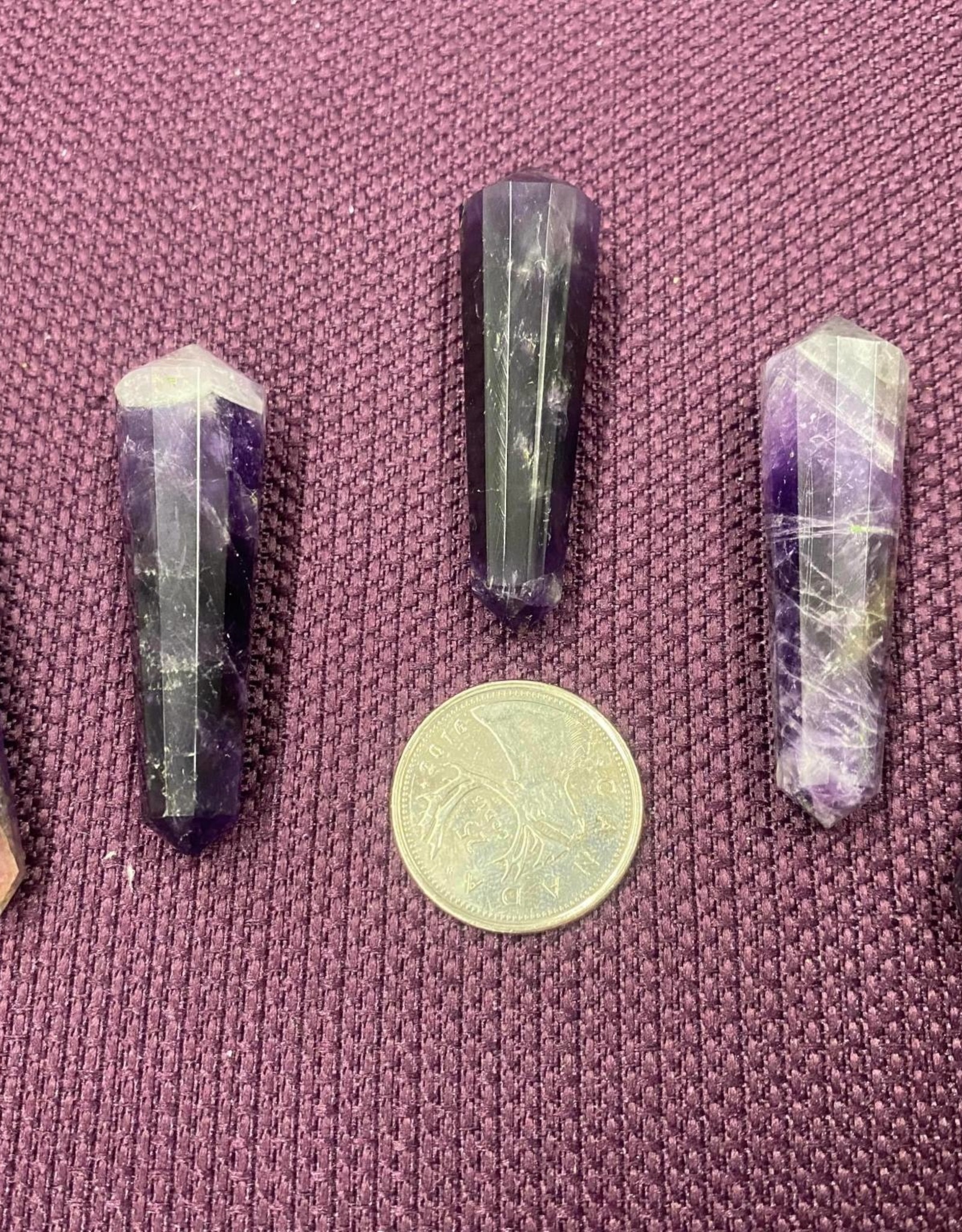 Mini Amethyst Double Terminated / Vogel Wand 12 Sides