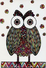 Tree - Free Greetings Vibrant Owl - Greeting Card