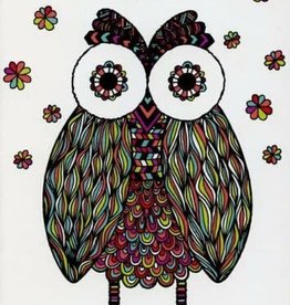 Tree - Free Greetings Vibrant Owl - Greeting Card